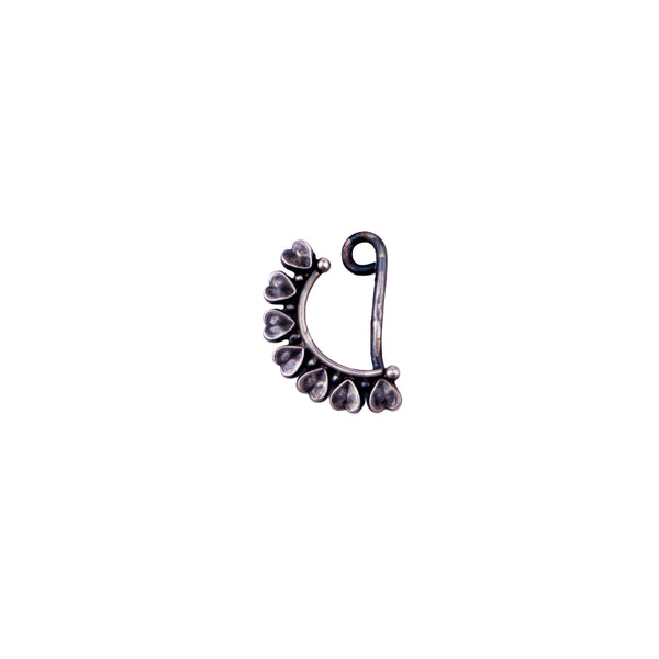 Silver heart nath left clip on in 92.5 sterling silver