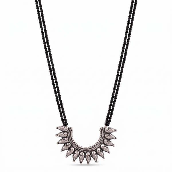 Signature Aadyaa Mayur Mangalsutra - Handmade