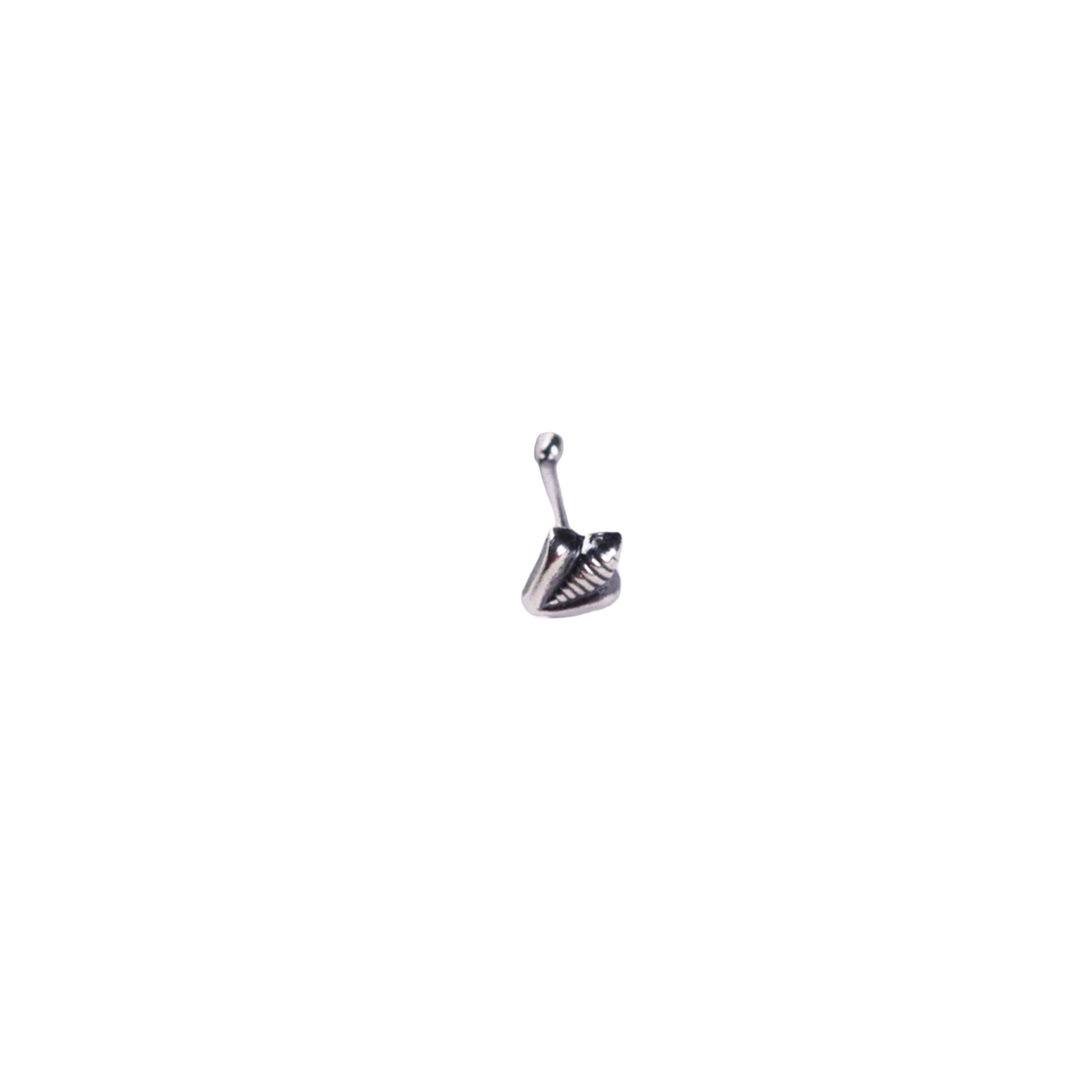 Silver Textured Bud Nose Pin