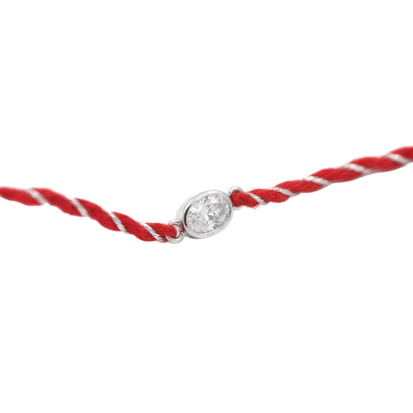 Oval Bezel Silver CZ Rakhi