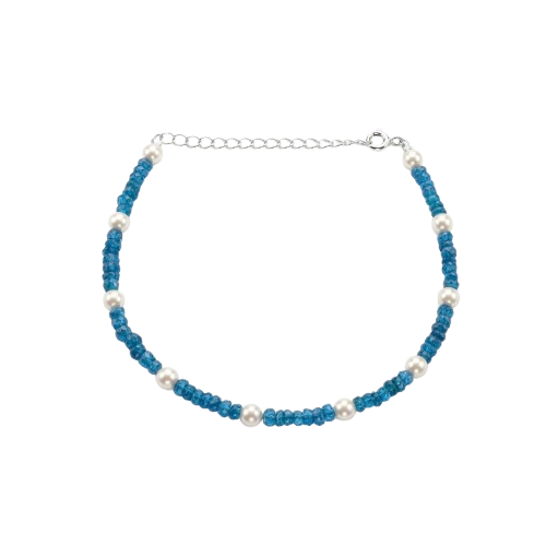 Semi-Precious Stone Anklet with Pearls