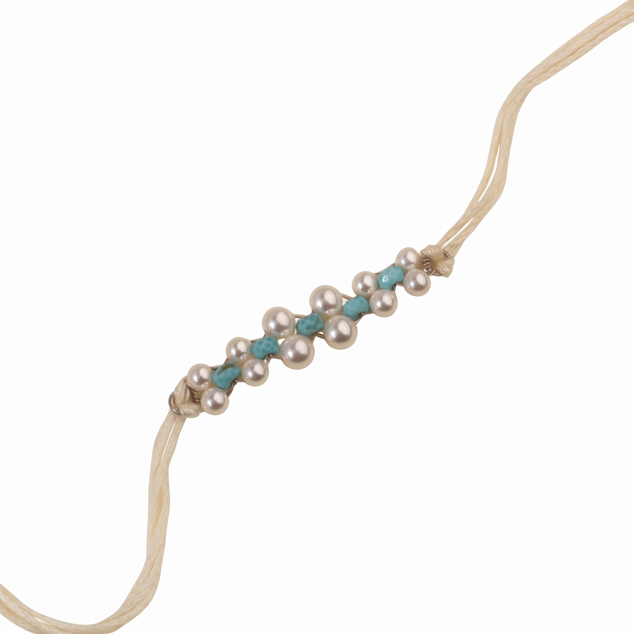 Handmade Turquoise and Pearl Rakhi