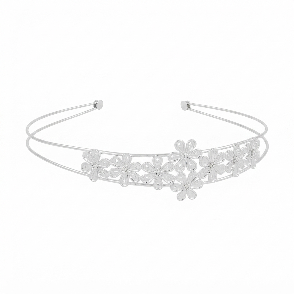 Silver Floral Filigree Hairband