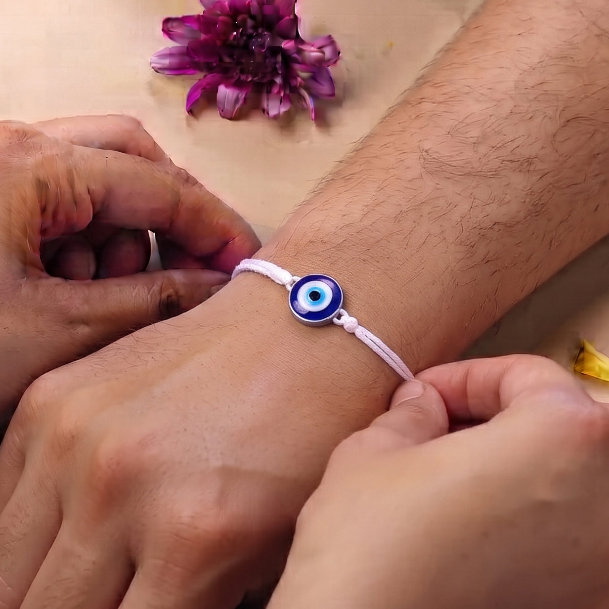 Evil Eye Silver Rakhi