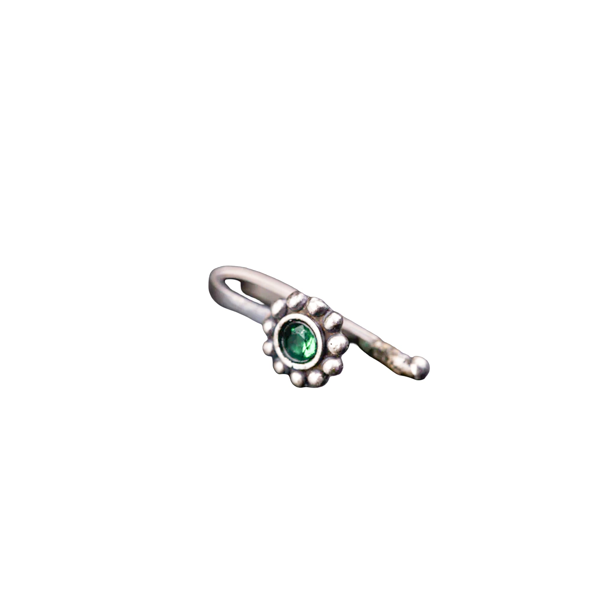 Green Stone Nose pin: Small (Clip on)