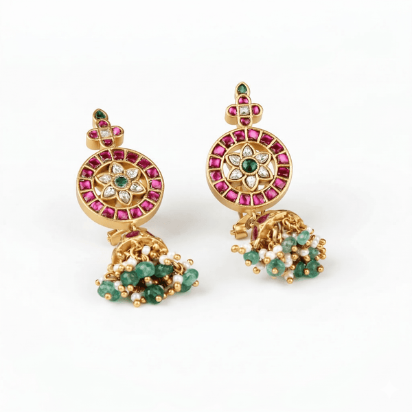 22K Gold-Plated Fashion Earring front view featuring an elegant design and premium 22K gold-plated finish