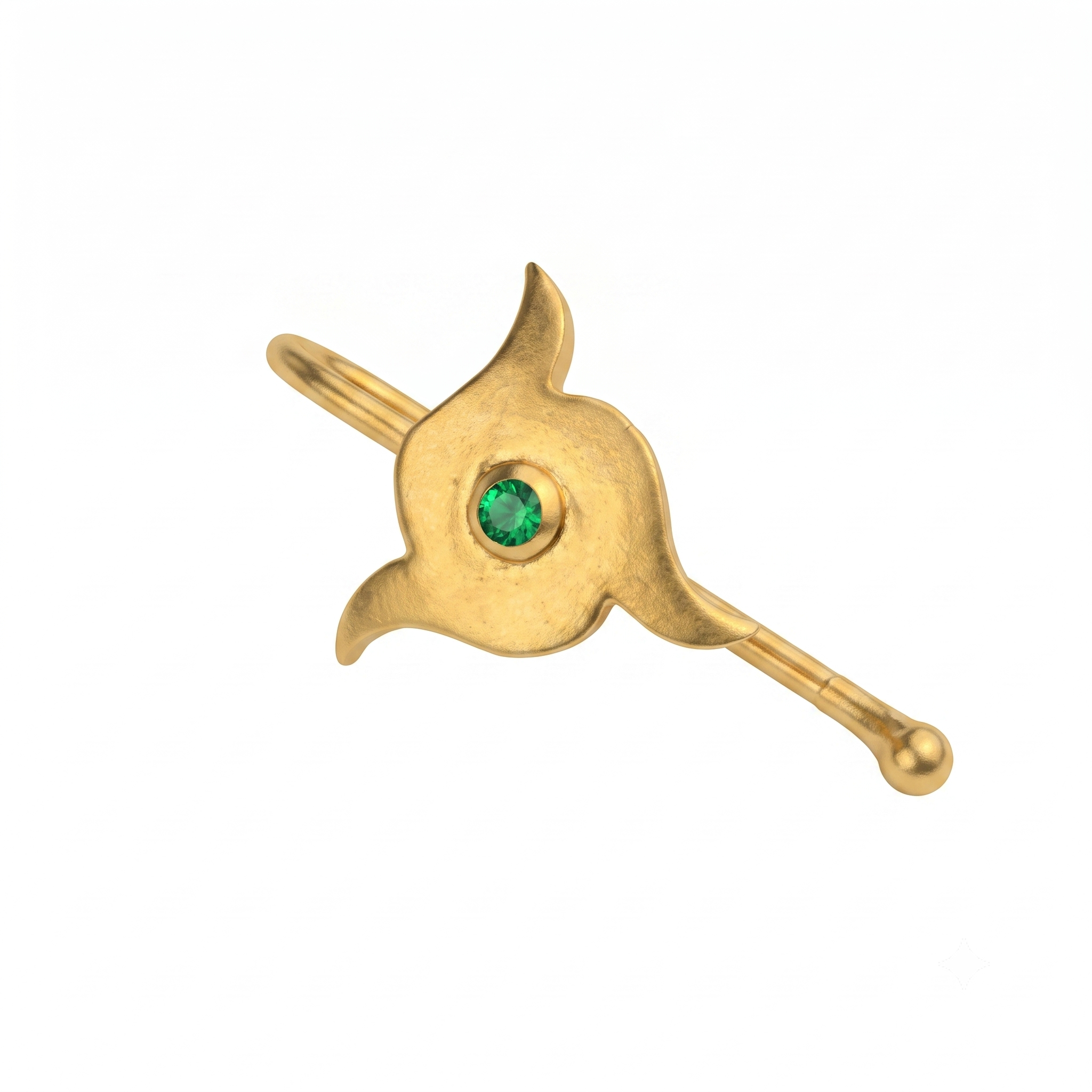 Nakshatra Nose pin (Clip on ) | 92.5 Silver | 22K Gold Plated