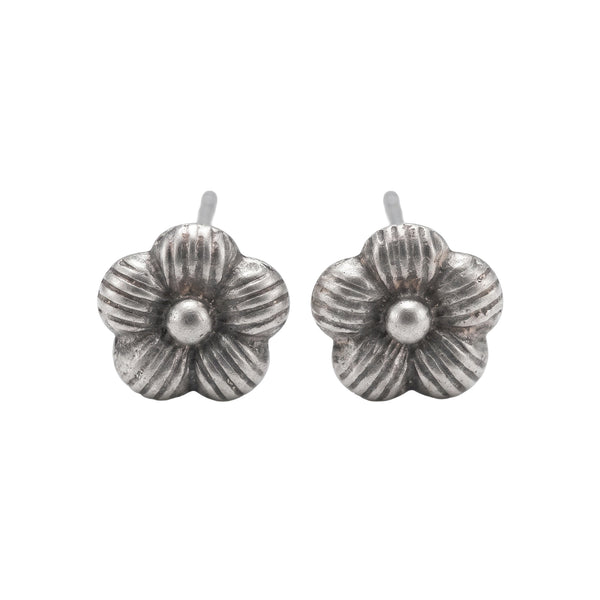 Jaswand Petals Silver Earrings