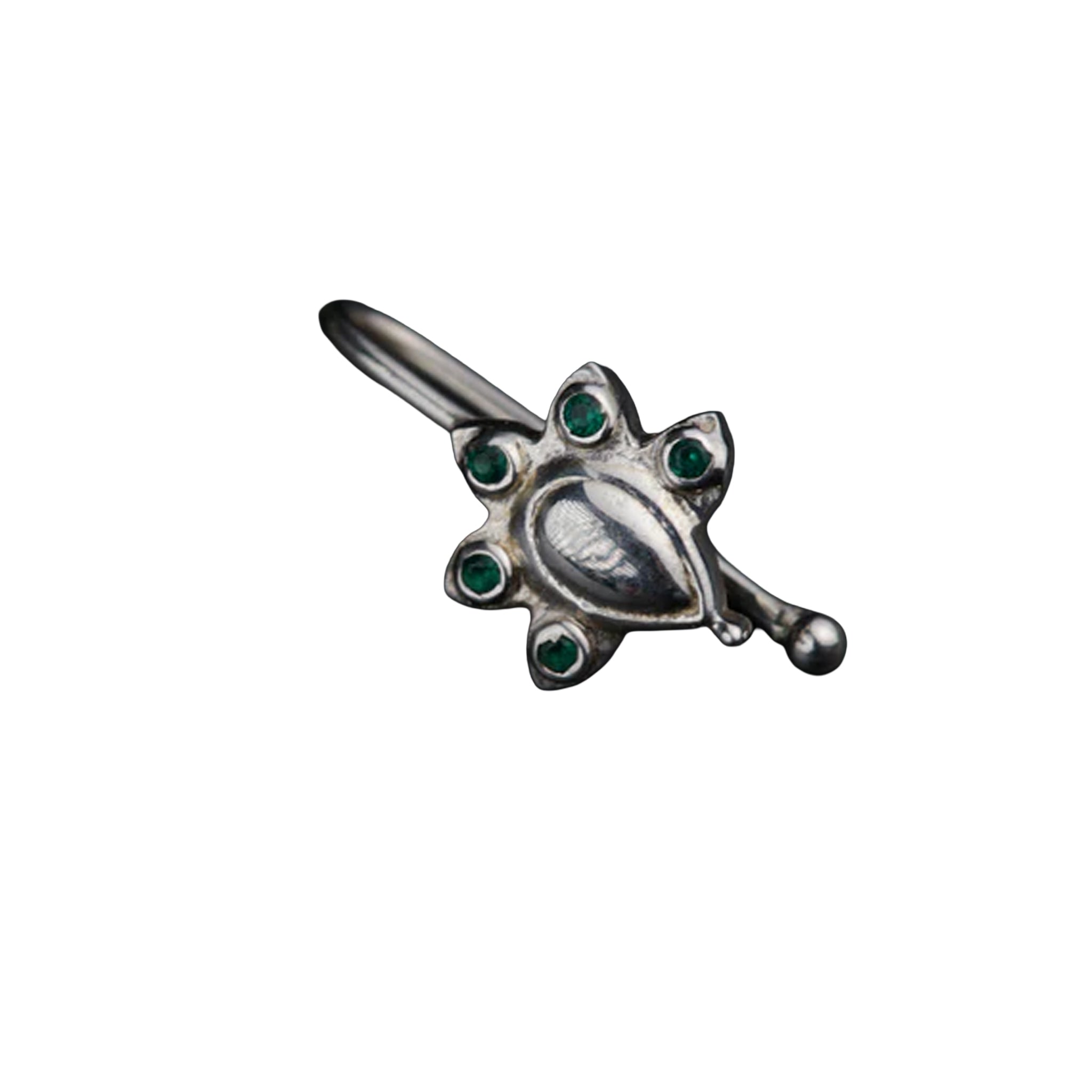 Silver Nakshatra Nose pin (Clip on)