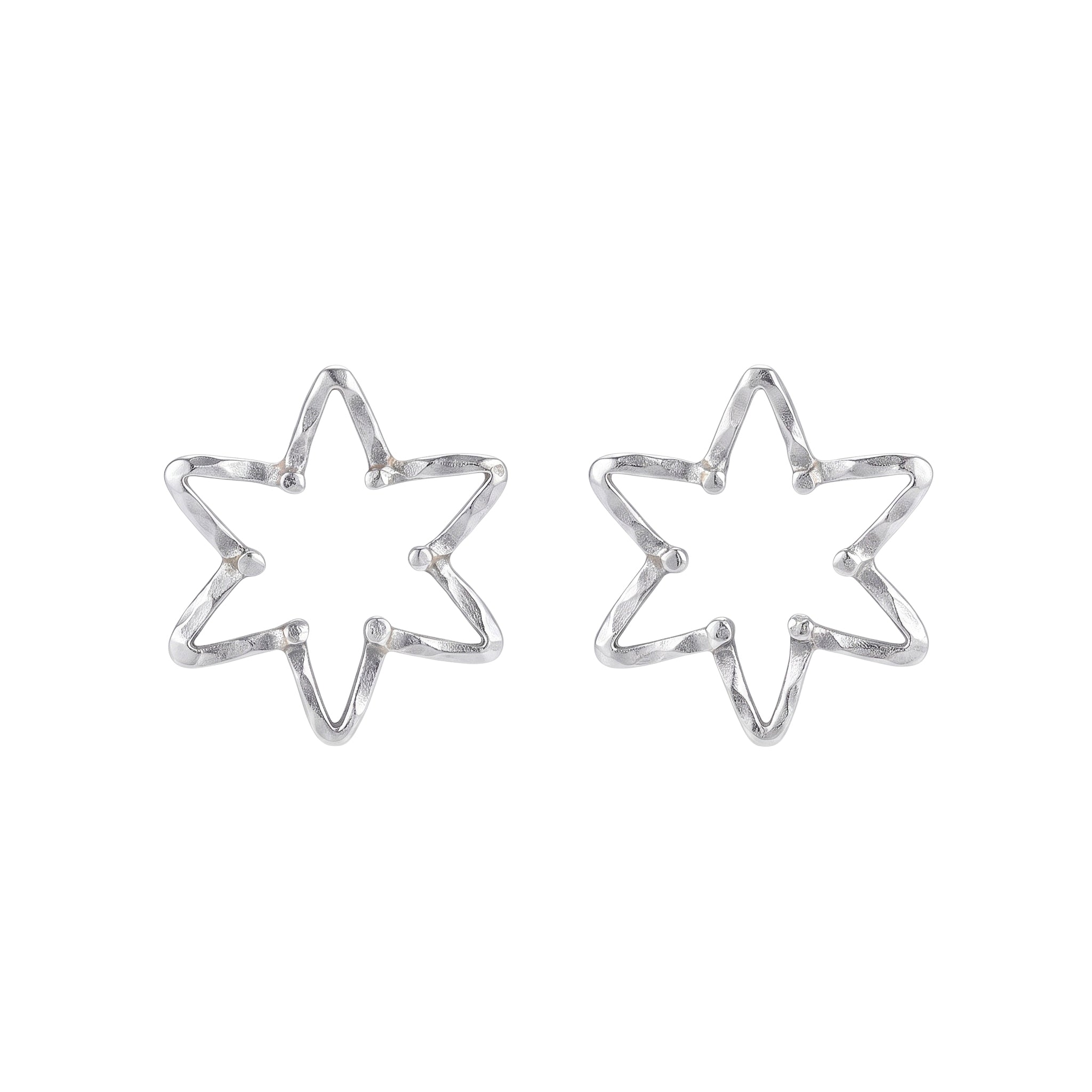 Handmade Star Earring (Hammered)