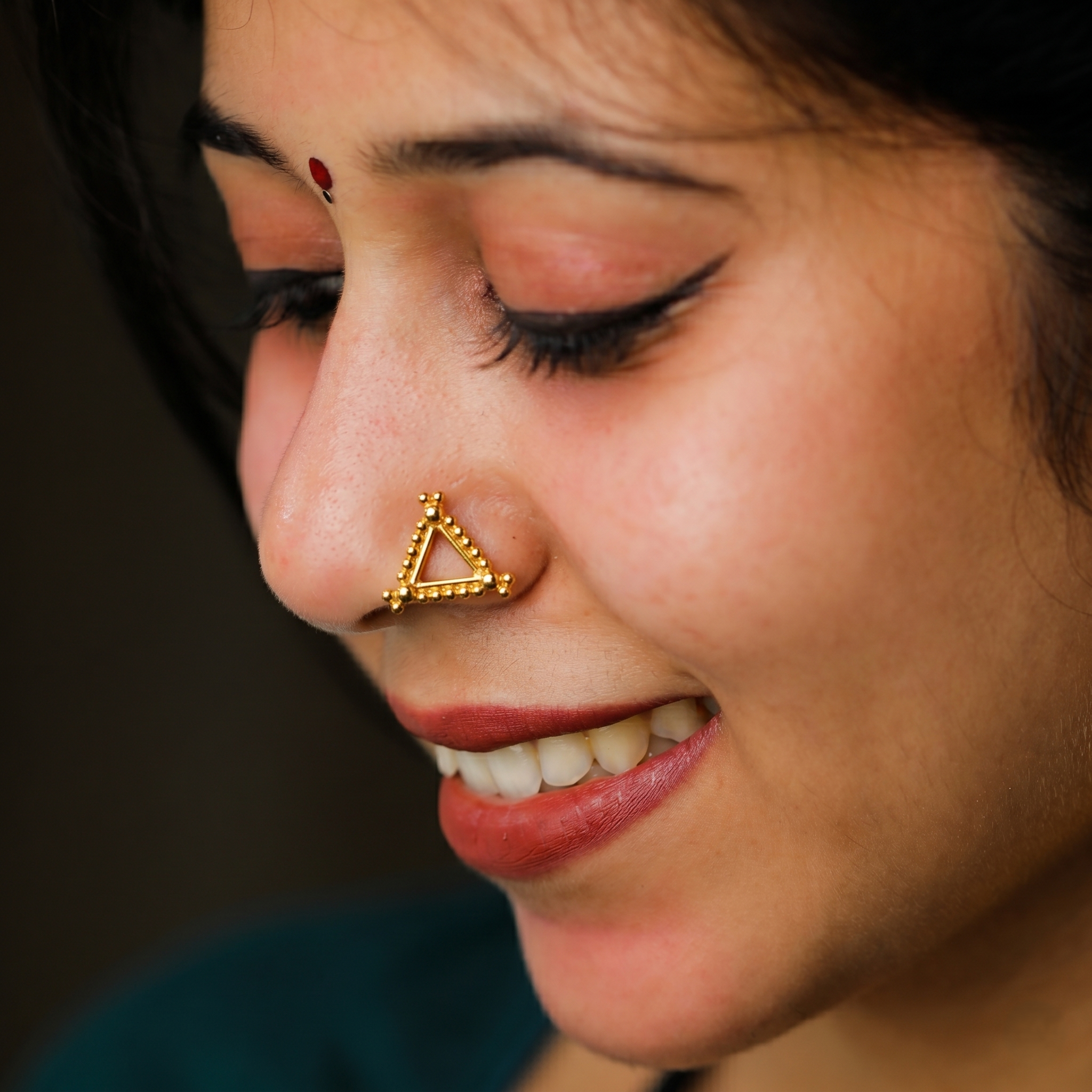 Kimaya Nose pin- Pierced | 92.5 Silver | 22K Gold Plated