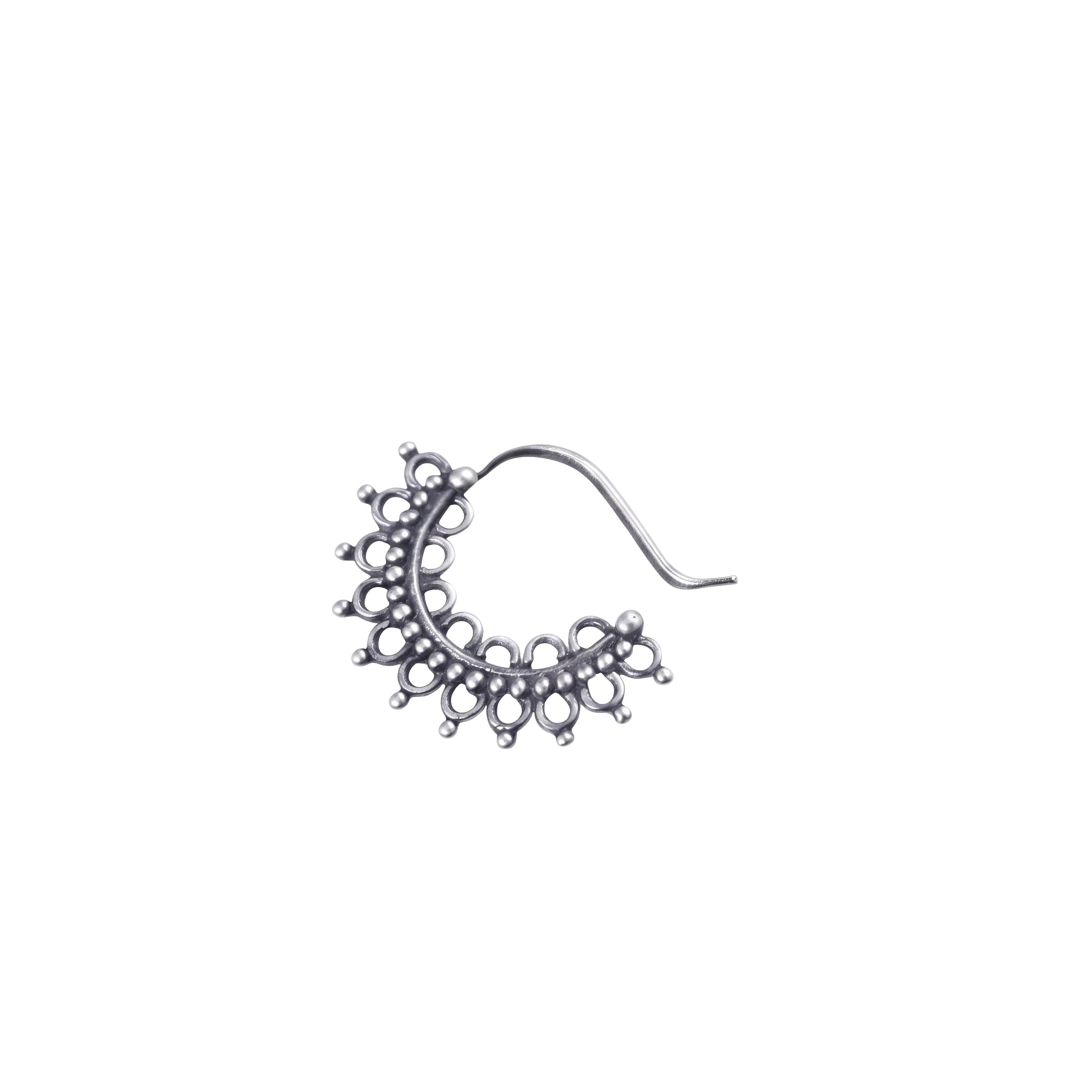 Silver Filigree Nath (Right, Pierced)