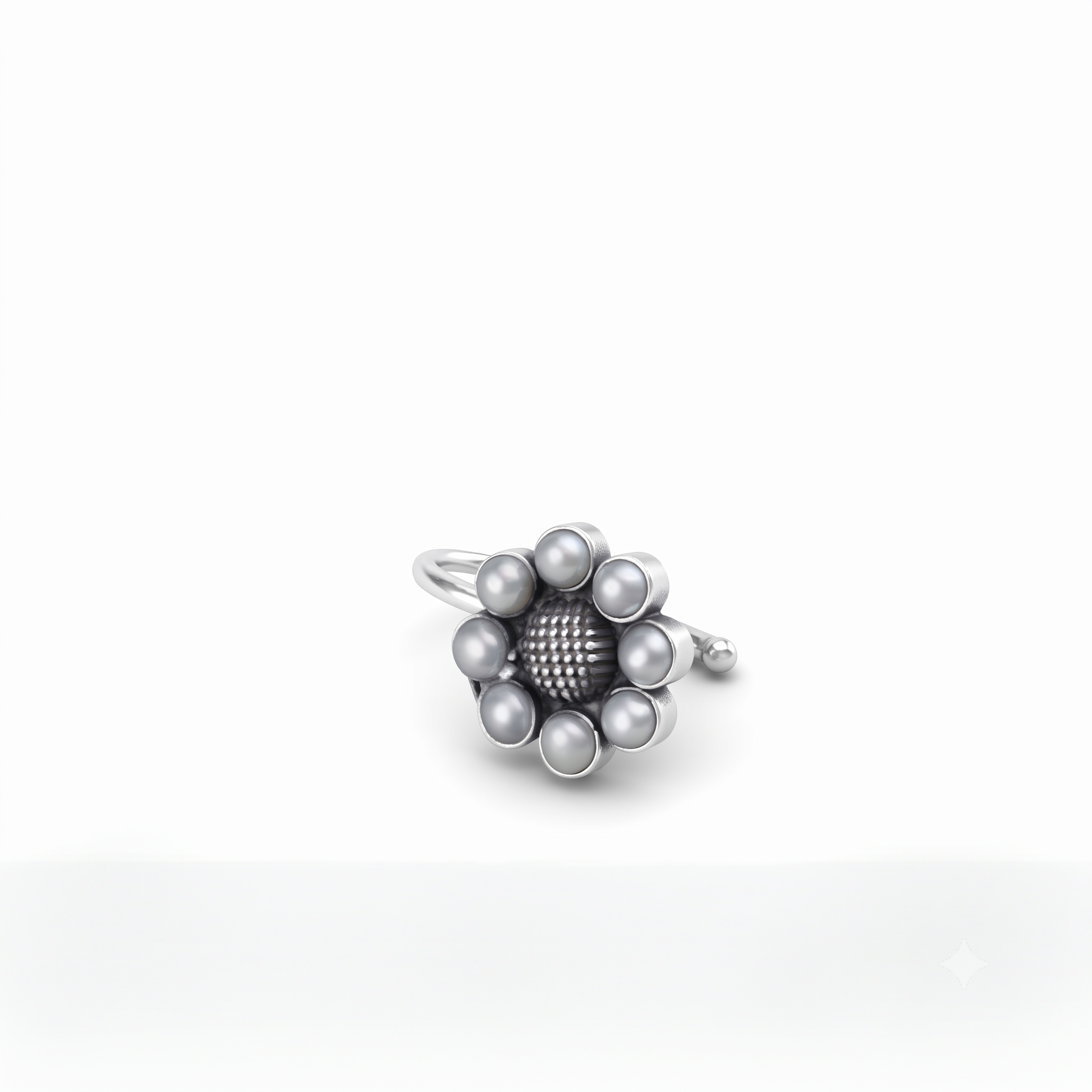 Pearl Flower Nose pin (Clip on)