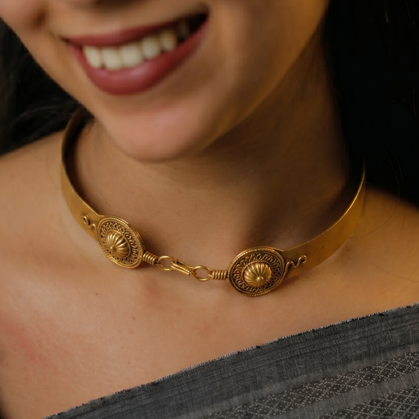 Chitaak: Silver Choker Necklace | 92.5 Silver | 22K Gold Plated (Made to Order)