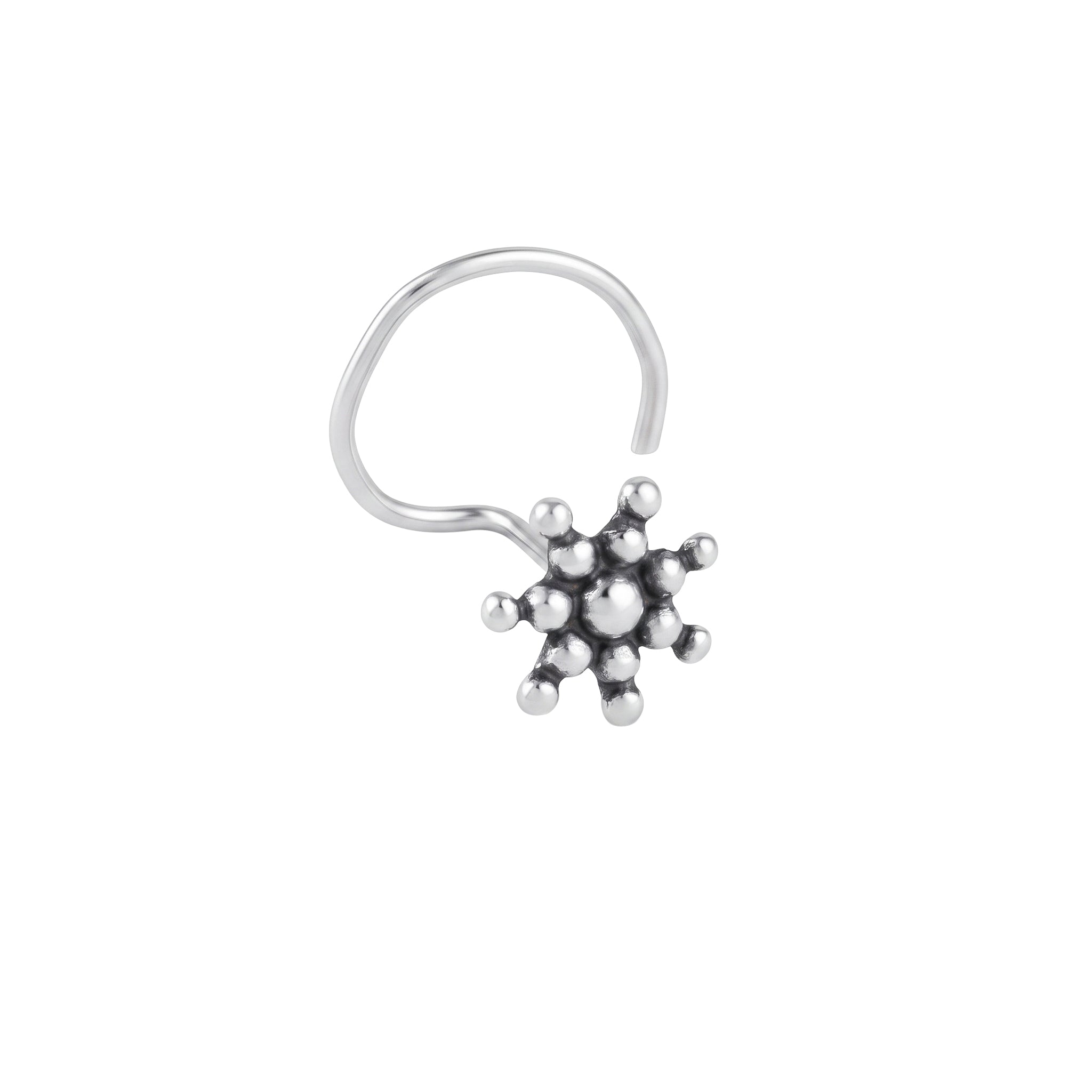 Silver Snowflake Tiny Nose Pin