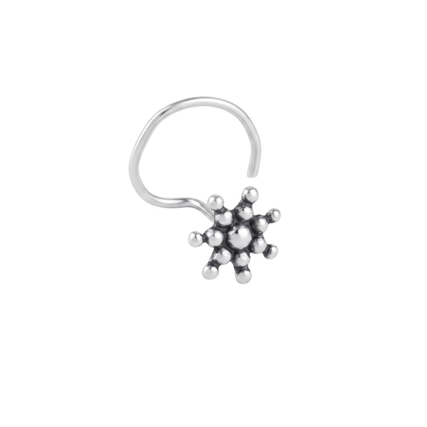 Silver Snowflake Tiny Nose Pin