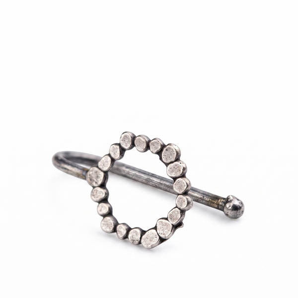 Hammered Silver Hexagon Shaped Nosepin (Clip on)