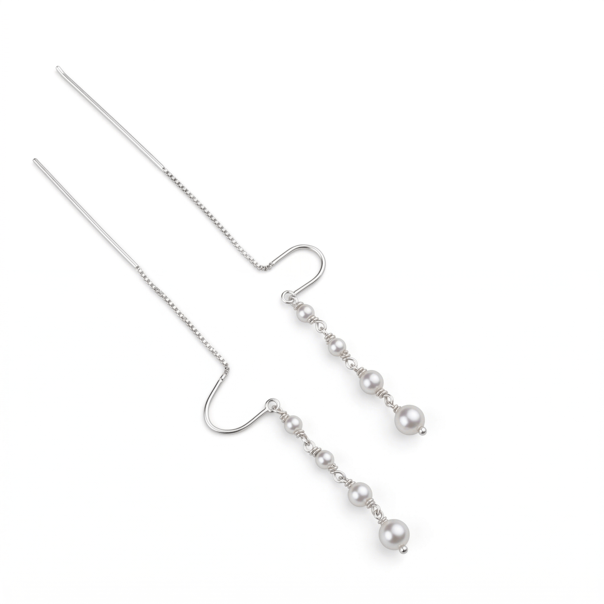 Silver Pearl Drop Earrings