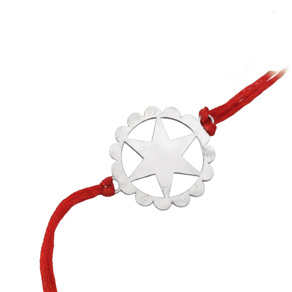 Silver Laser cut Star Rakhi: Big