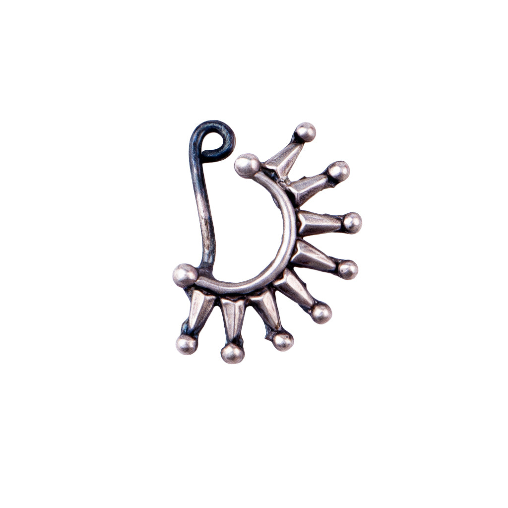 Silver kiran nath left clip on in 92.5 sterling silver