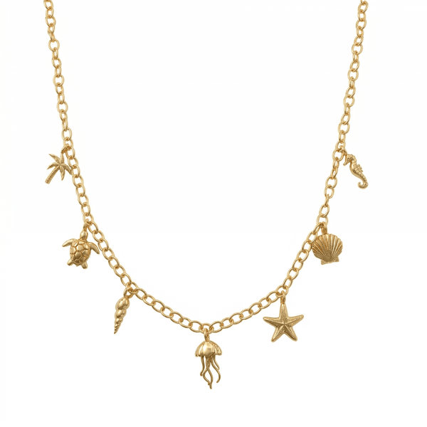 Brass Sea Charm Fashion Necklace