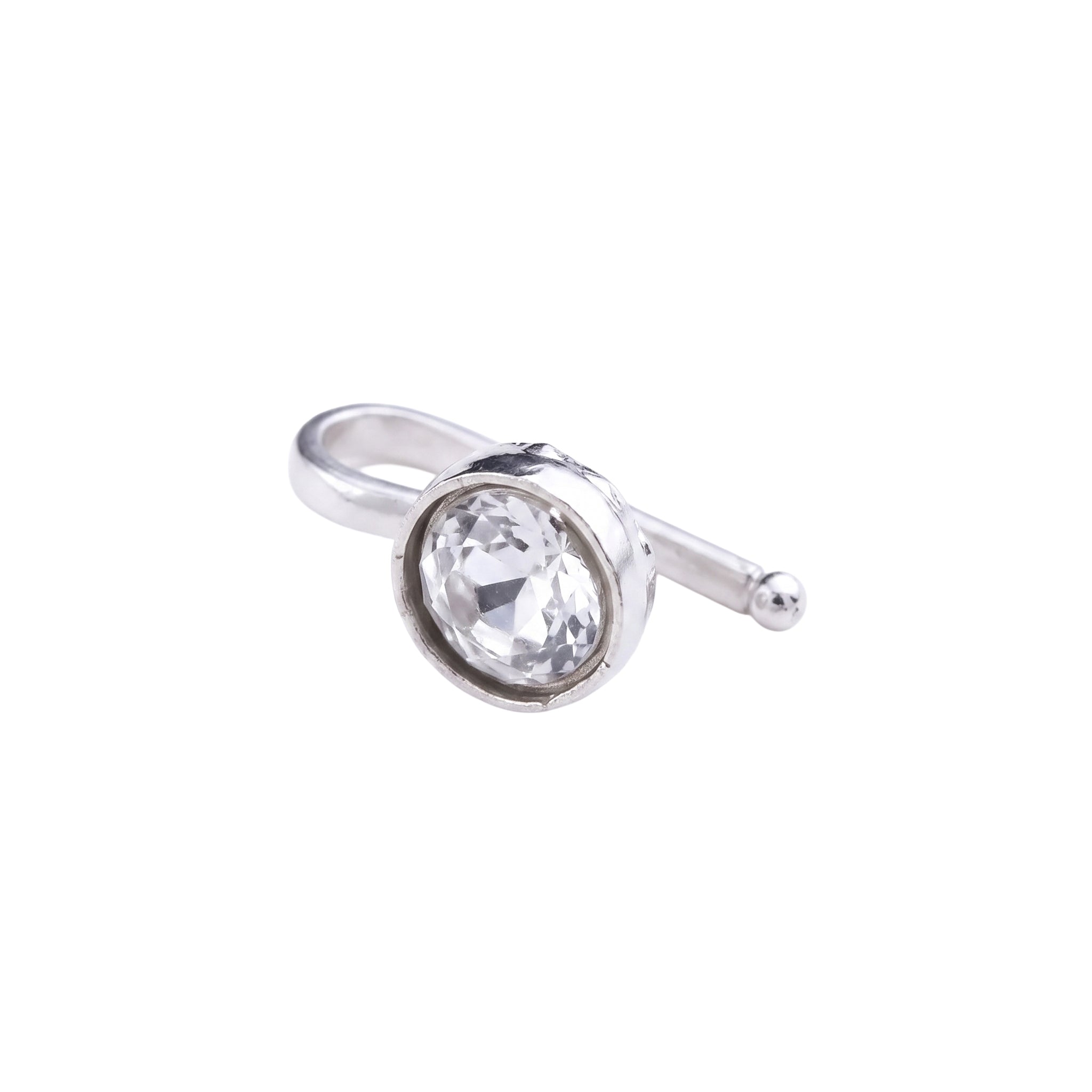 Silver Nose pin: Kundan (Clip On)