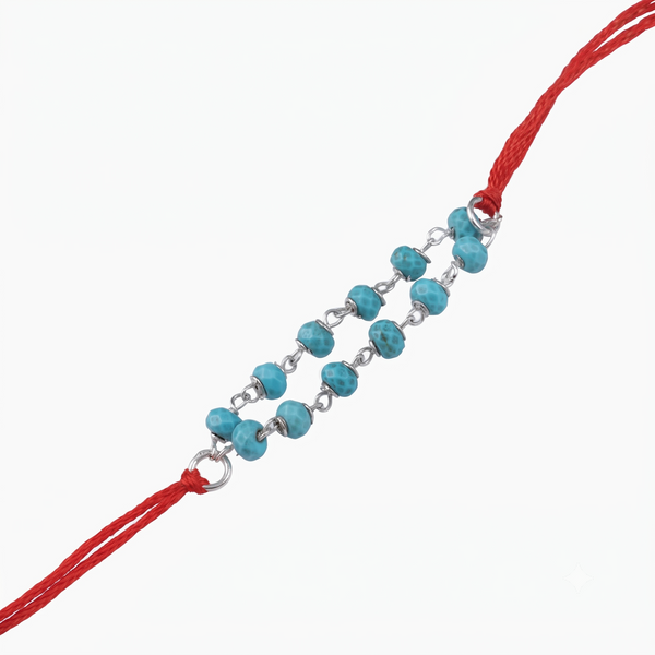 Turquoise Ganthan Rakhi (Project Handmade)