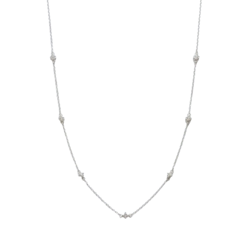 Silver Necklace with CZ Charms | 92.5 Silver
