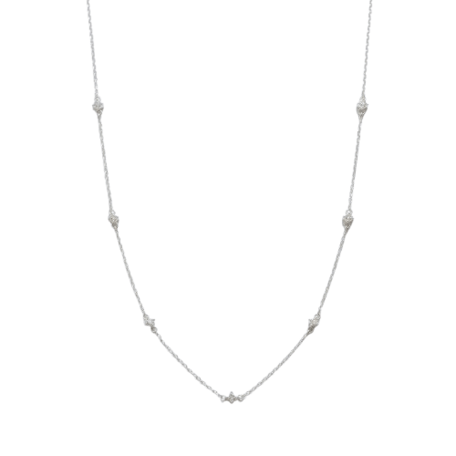 Silver necklace with CZ charms for everyday minimal jewelry