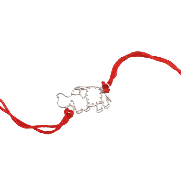 Silver Laser Cut Elephant Rakhi