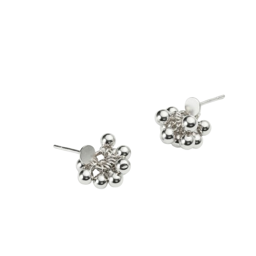 Silver Bead Bunch Studs (Suitable for Kids & Toddlers) | 92.5 Silver