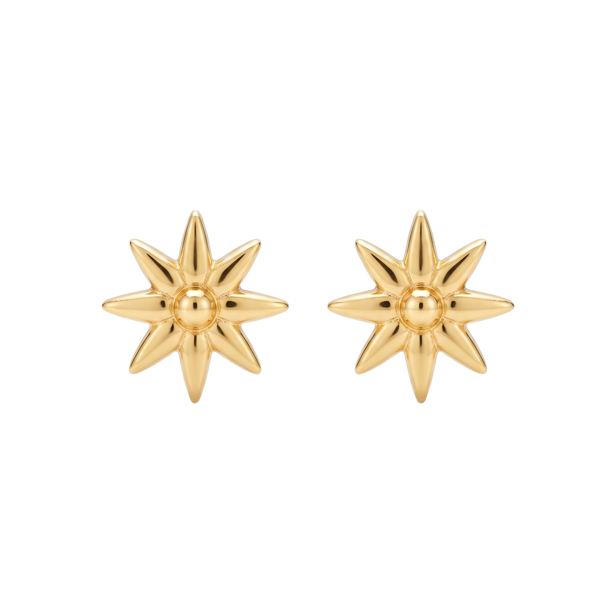 Silver Flower Earring: Big (Gold Plated)