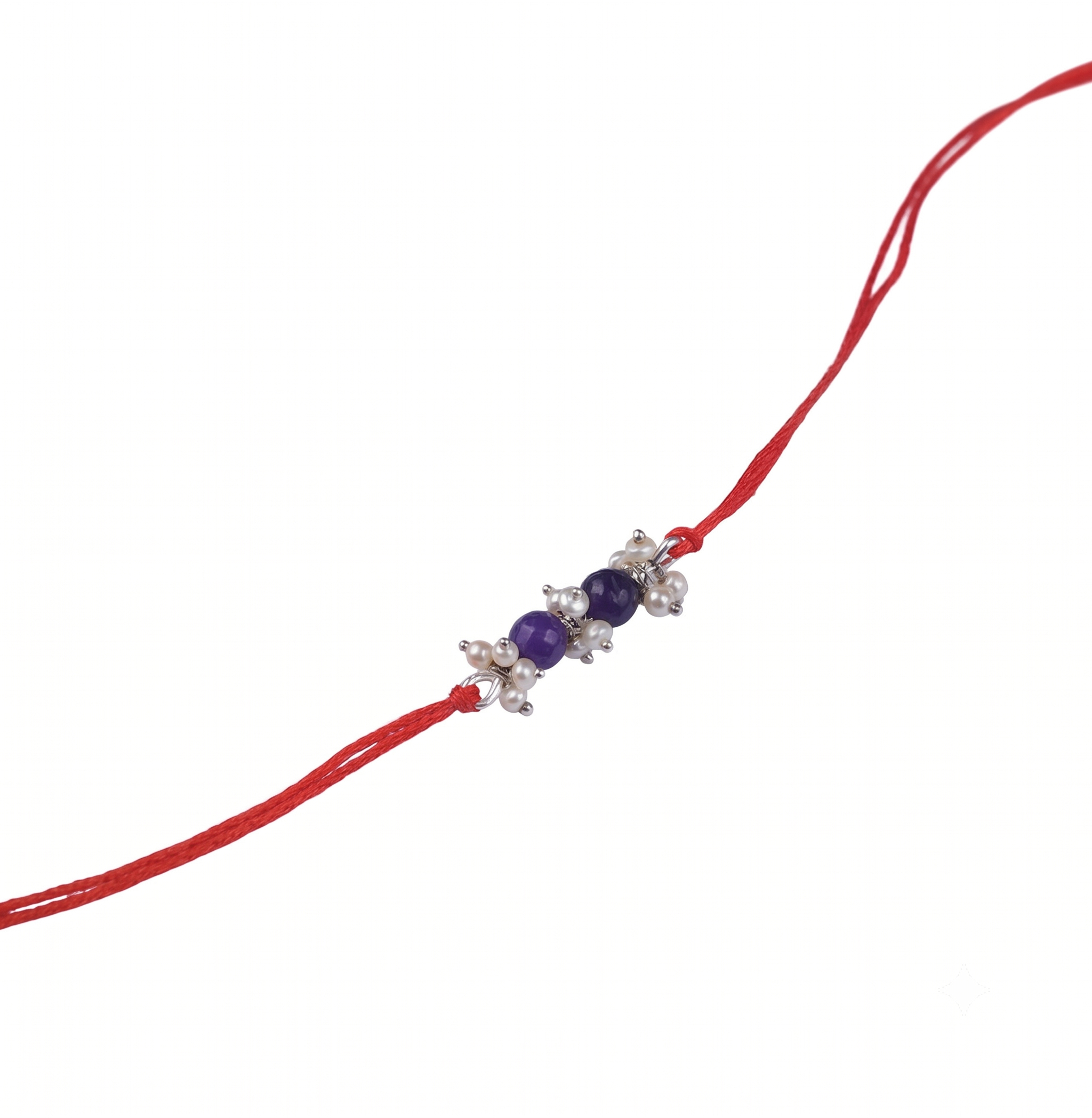 Purple Agate & Pearl Bunch Rakhi (Project Handmade)