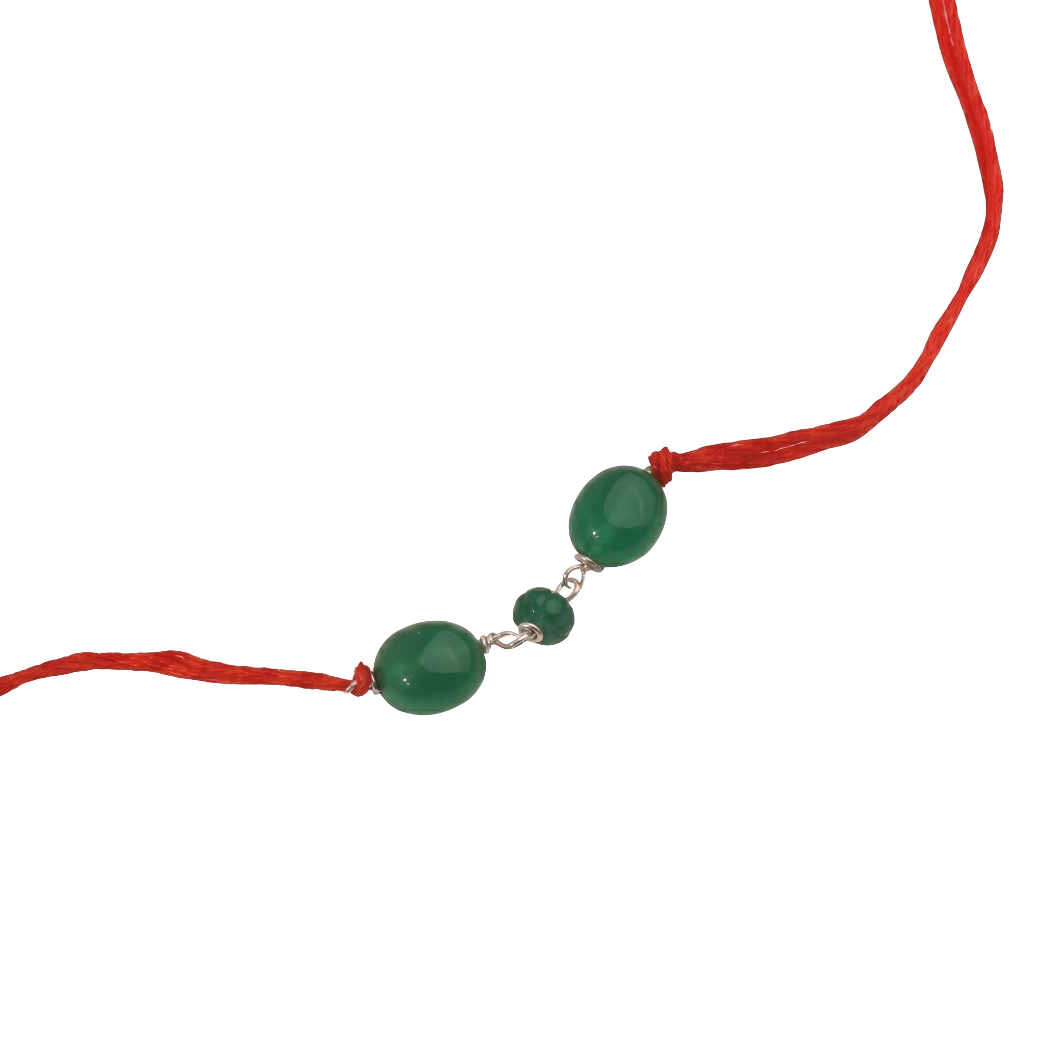 Green Onyx Ganthan Rakhi (Project Handmade)