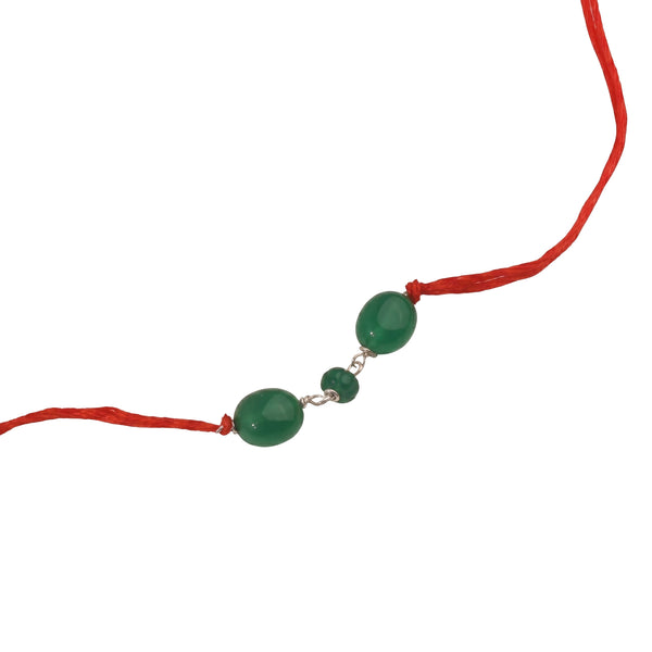 Green Onyx Ganthan Rakhi (Project Handmade)