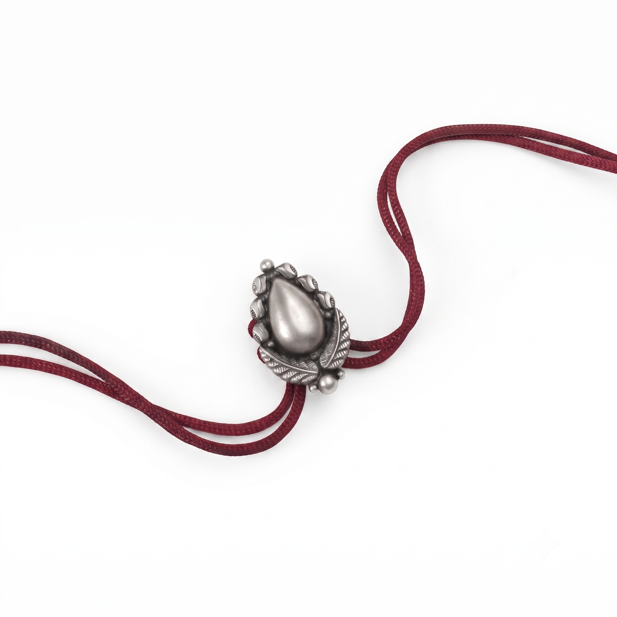 Handcrafted Silver Rakhi/Pendant: Drop