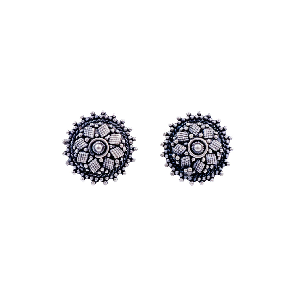 Oxidized Nakshi Earrings