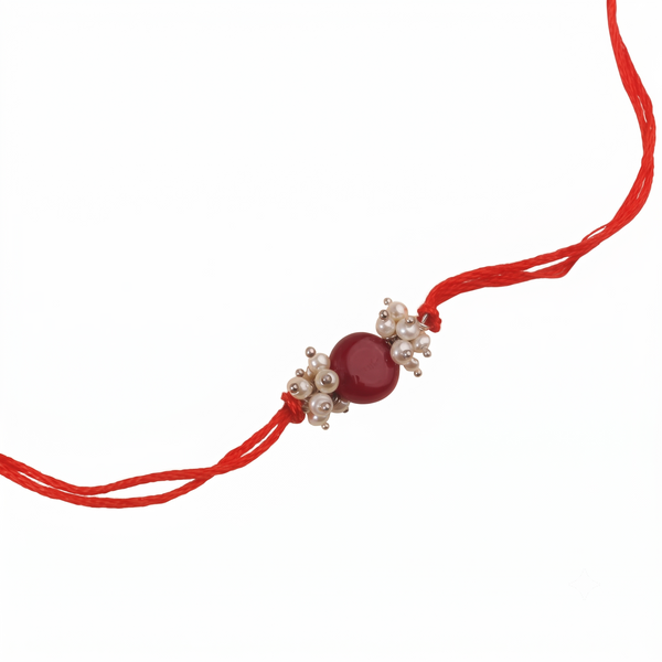 Ruby & Pearl Bunch Rakhi (Project Handmade)