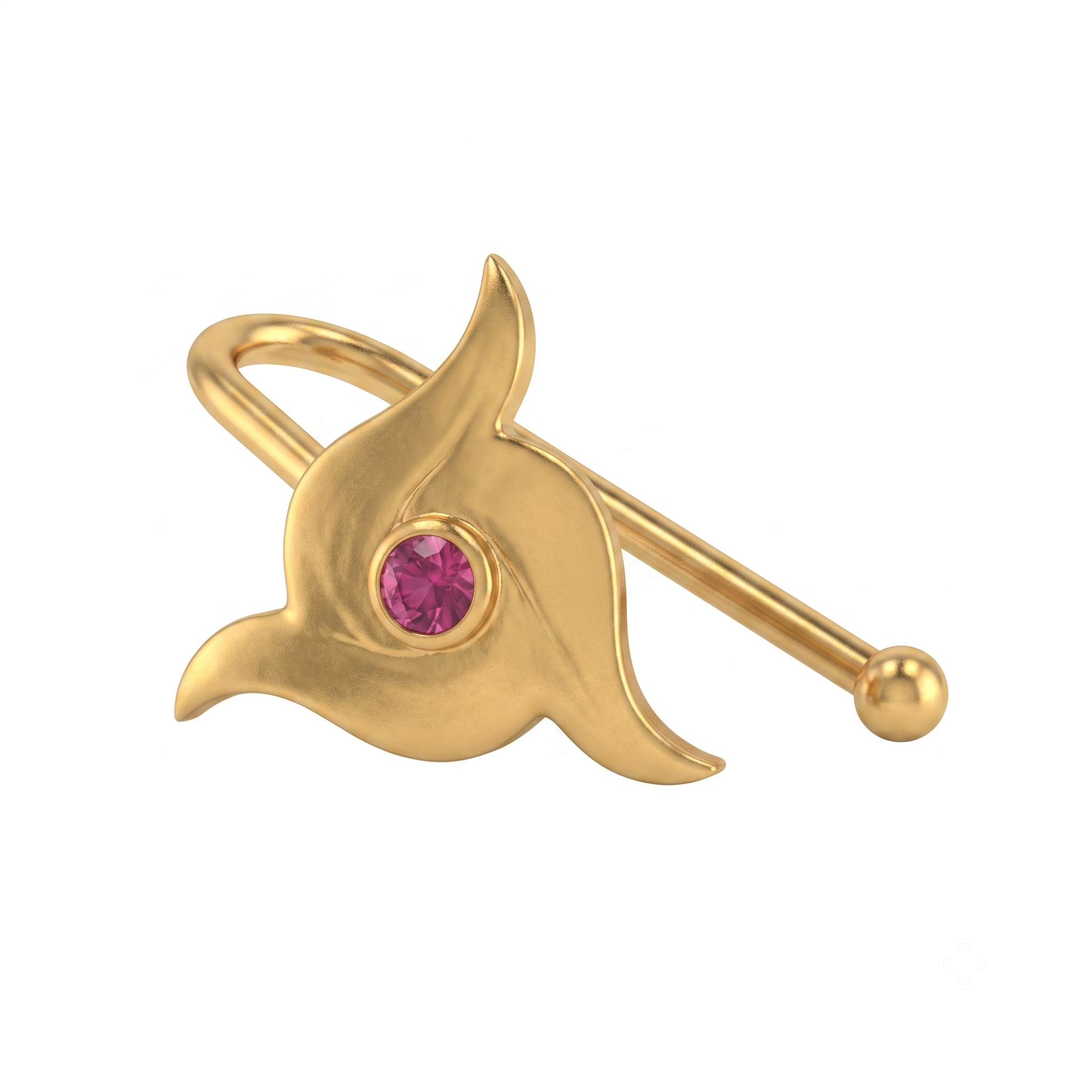 Silver Nakshatra Nose pin (Clip on) | 92.5 Silver | 22K Gold Plated