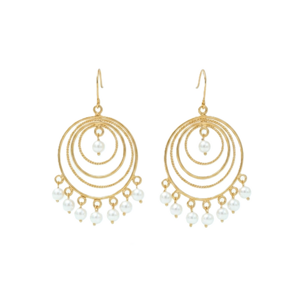 Pearl Chand bali| 92.5 Silver earring | 22K Gold Plated | Size : Medium