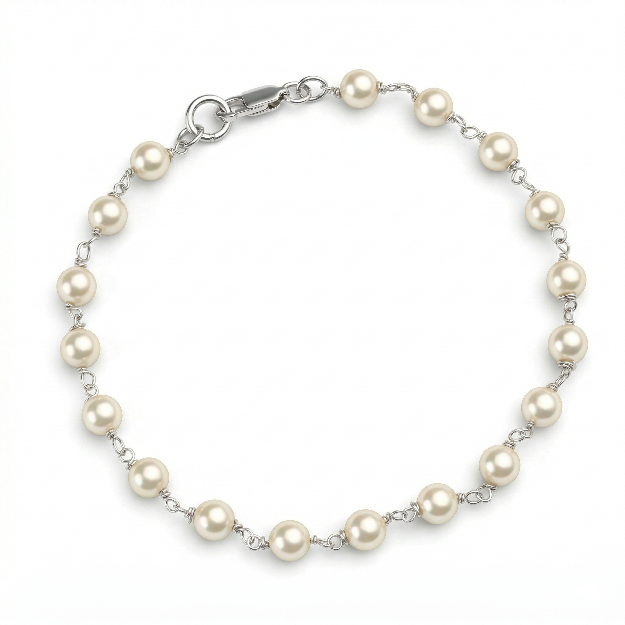 Silver Pearl Bracelet
