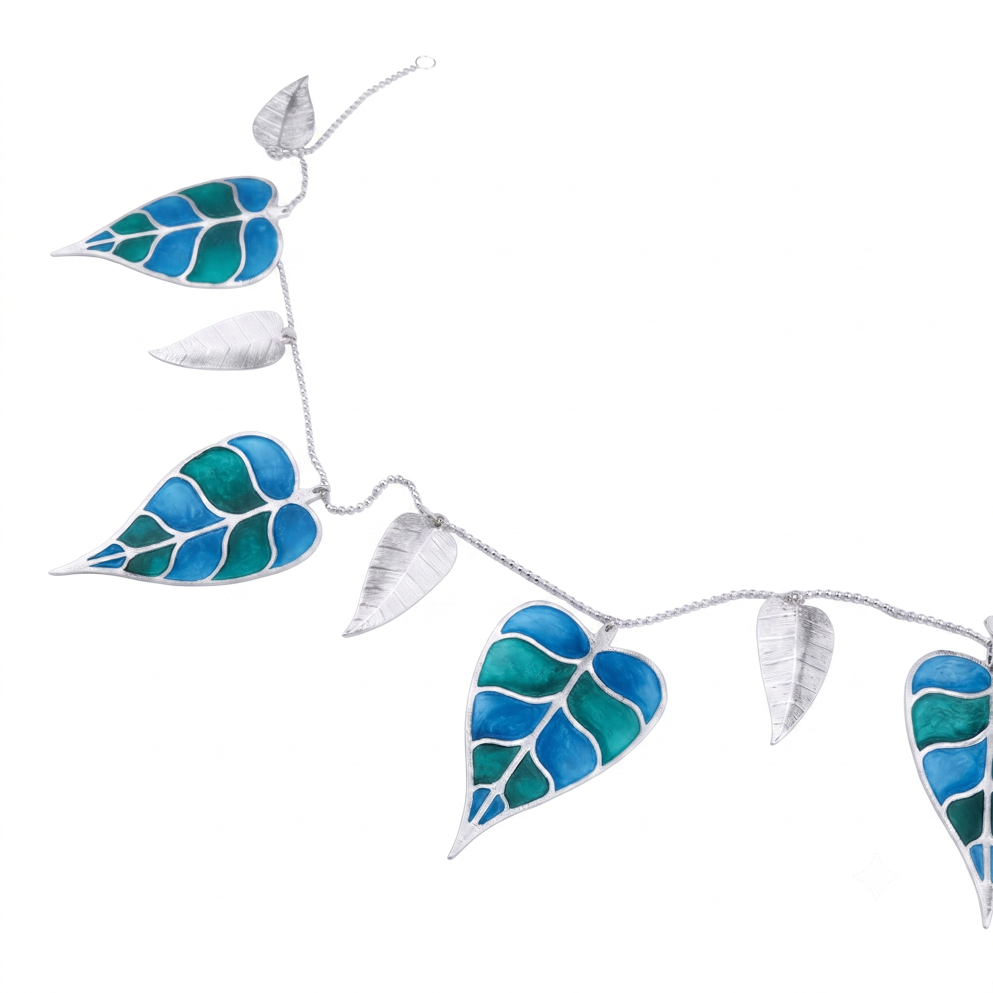Silver Plated Toran (Blue and Green Enamel)