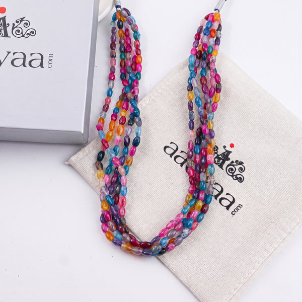 Multicolor Multi Agate Twisted Necklace