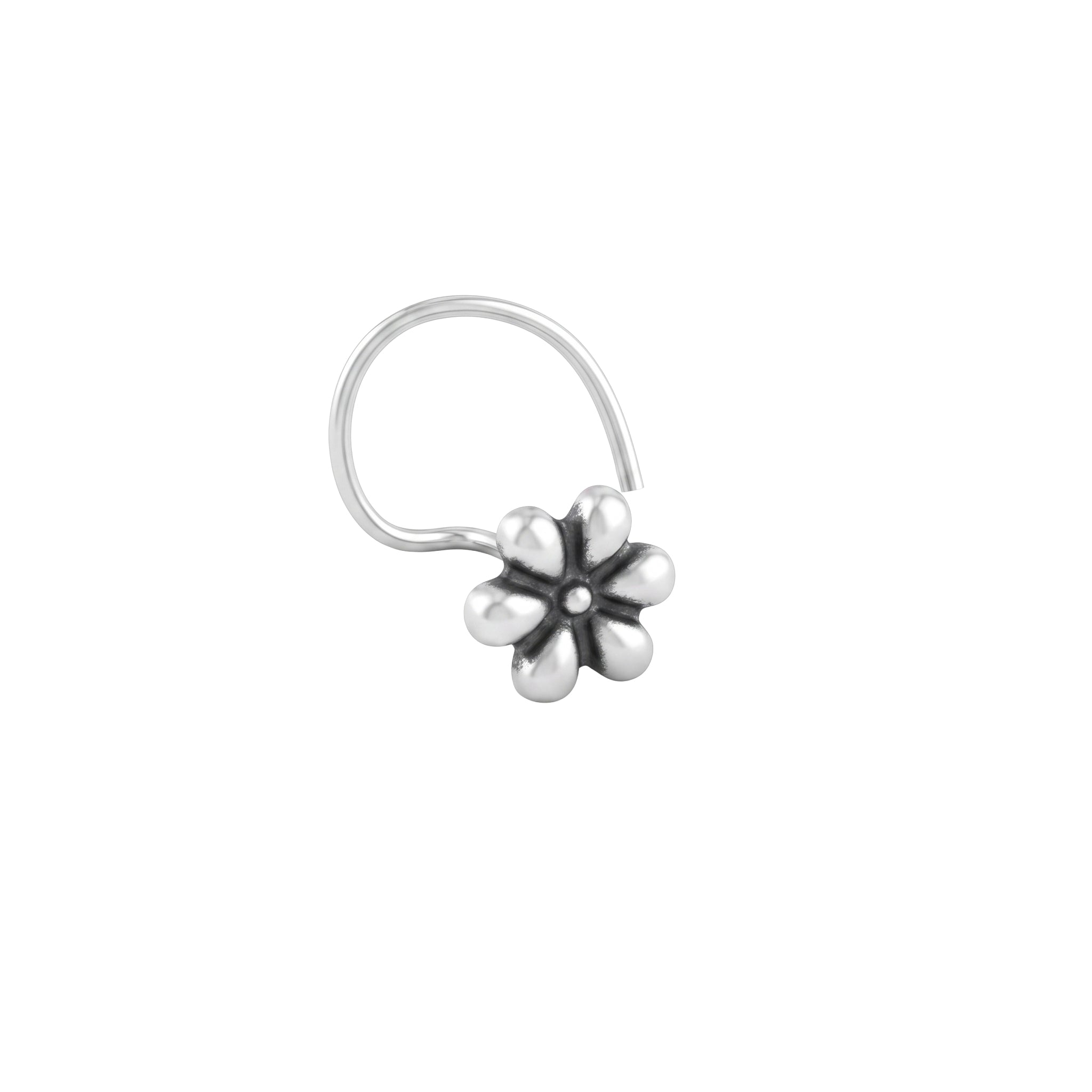 Silver Tiny Flower Nose Pin