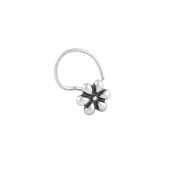 Silver Tiny Flower Nose Pin
