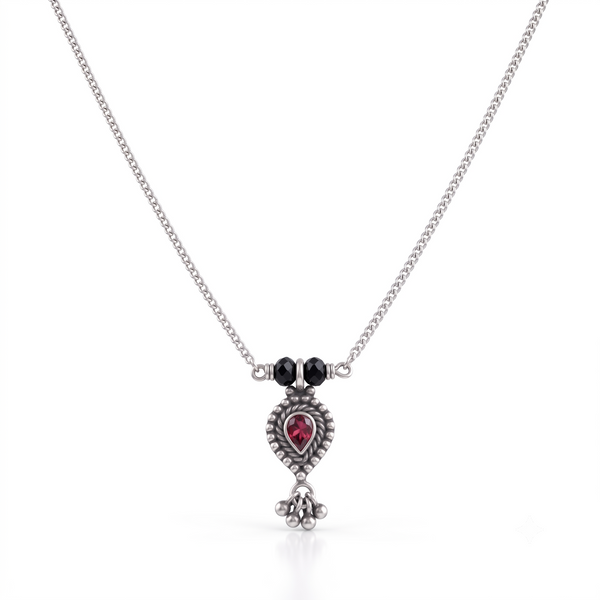 Silver Chain Charm Mangalsutra : Parna Ghungroo
