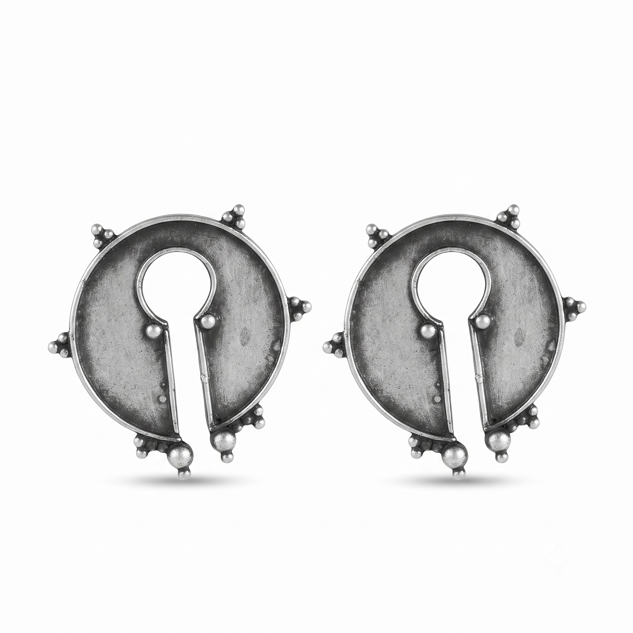Oxidized Tribal Earring: Big