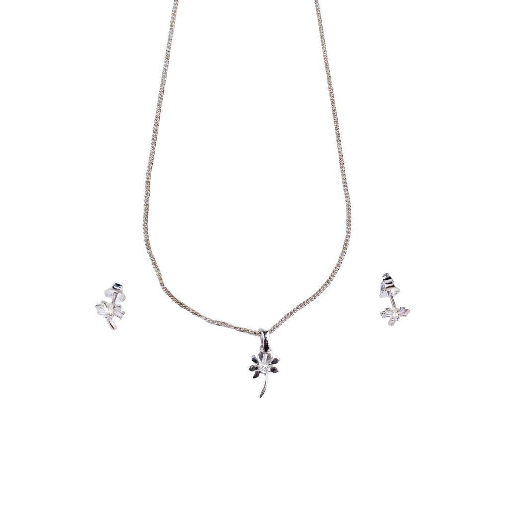 Blossom Set with Chain | CZ | 92.5 Silver