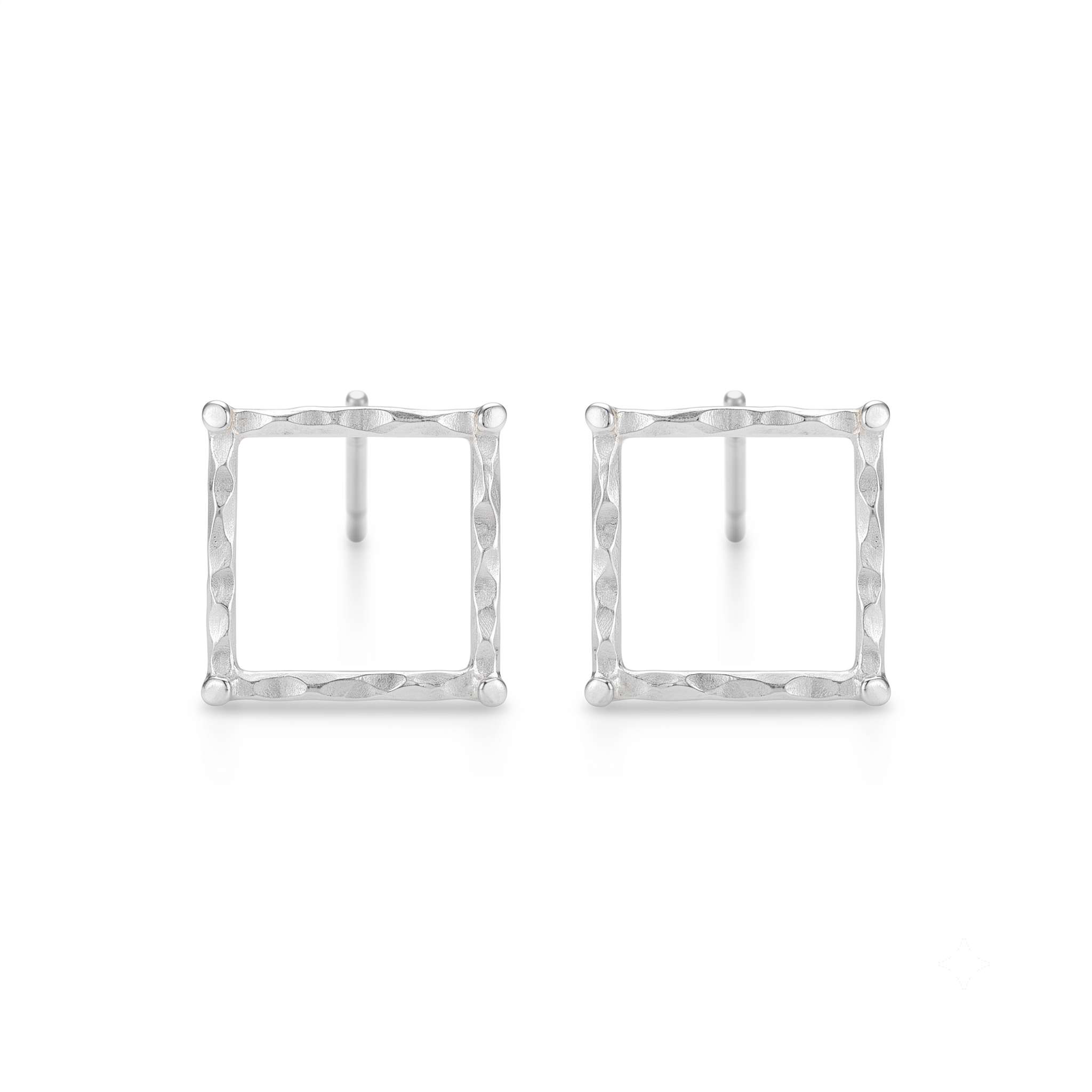 Handmade Square Earring (Hammered)