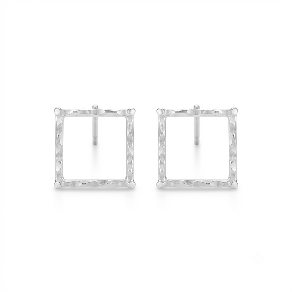 Handmade Square Earring (Hammered)